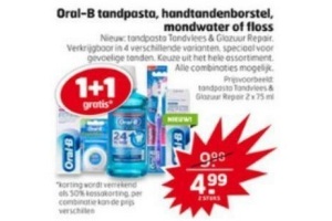 oral b tandpasta handtandenborstel mondwater of floss