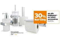 30 korting op alle badkamer en toilet accessoires