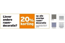 20 korting op alle raamdecoraties