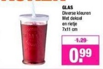 glas diverse kleuren met rietje