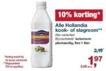 alle hollandia kook of slagroom