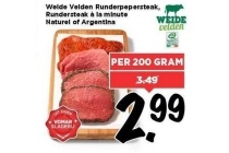 weide velden runderpepersteak rundersteak a la minute naturel of argentina