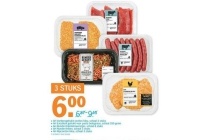 diverse soorten vlees
