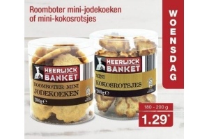 roomboter mini jodekoeken of mini kokosrotsjes