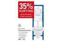 35 korting op al het keramisch sanitair