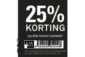 25 korting op alle isover isolatie