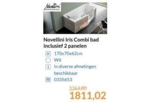novellini iris combi bad inclusief 2 panelen
