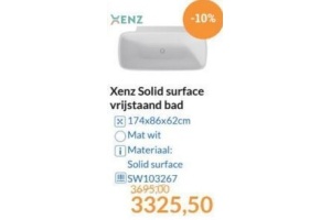 xenz solid surface vrijstaand bad