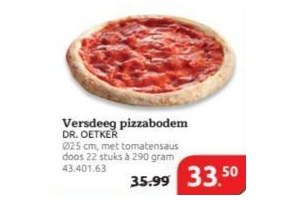 versdeeg pizzabodem