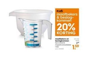 maatbekers en beslagkommen