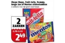 chupa chups fruit tella dummy lange jan of mentos uitdeelzakken