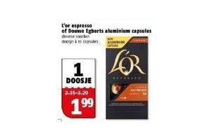 l or espresso of douwe egberts aluminium capsules