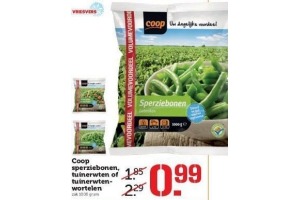 coop sperziebonen tuinerwten of tuinerwten wortelen