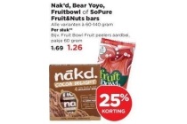 nak d bear yoyo fruitbowl of so pure fruit en nuts bars