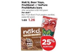 nak d bear yoyo fruitbowl of so pure fruit en nuts bars