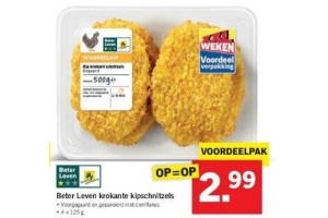 beter leven krokante kipschnitzels