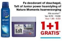 fa deodorant of douchegel taft of junior power haarstyling of nature moments haarverzorging