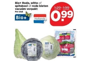 bio rode witte of spitskool of rode bieten vacuuem verpakt