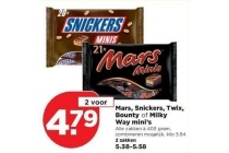 mars snickers twix bounty of milky way mini s