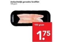 ambachtelijke gerookte forelfilet