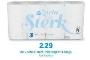 ah zacht en sterk toiletpapier 3 laags