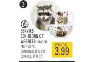 servies eekhoorn of wasbeer