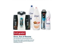 dove axe of rexona deodorant en doucheproducten 2 2 gratis