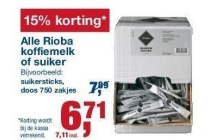 alle rioba koffiemelk of suiker