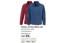 dames of heren fleece vest