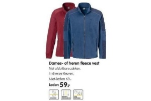 dames of heren fleece vest