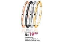 zilveren rose black of goldplated armband