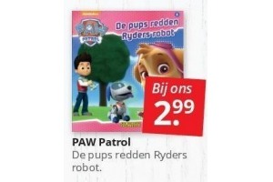 paw patrol boek de pups redden ryders robot