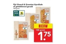 fijn vleesch en groenten kiprollade of gehaktbrood gevuld