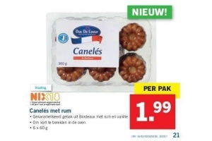 duc de coeur caneles met rum