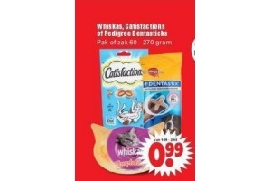whiskas catisfactions of pedigree dentasticks
