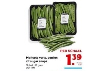 haricots verts peulen of sugar snaps