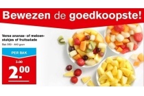 verse ananas of meloenstukjes of fruitsalade