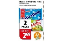 mentos of fruit tella rollen