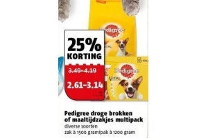 pedigree droge brokken of maaltijdzakjes multipack