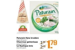 paturain fijne kruiden chavroux geitenkaas la rustique brie