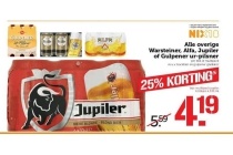 25 korting op alle overige warsteiner alfa jupiler of gulpener ur pilsner