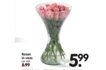 rozen in vaas nu eur5 99 per stuk