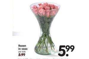 rozen in vaas nu eur5 99 per stuk