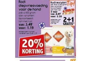 rodi diepvriesvoeding voor de hond