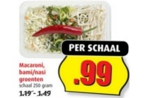 macaroni bami nasi groenten