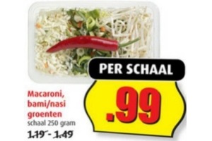 macaroni bami nasi groenten
