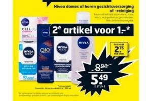 nivea dames of heren gezichtsverzorging of reiniging