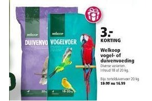 welkoop vogel of duivenvoeding