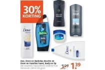 axe dove en badedas douche en dove en vaseline hand body en lip