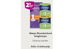 always maandverband inlegkruisjes